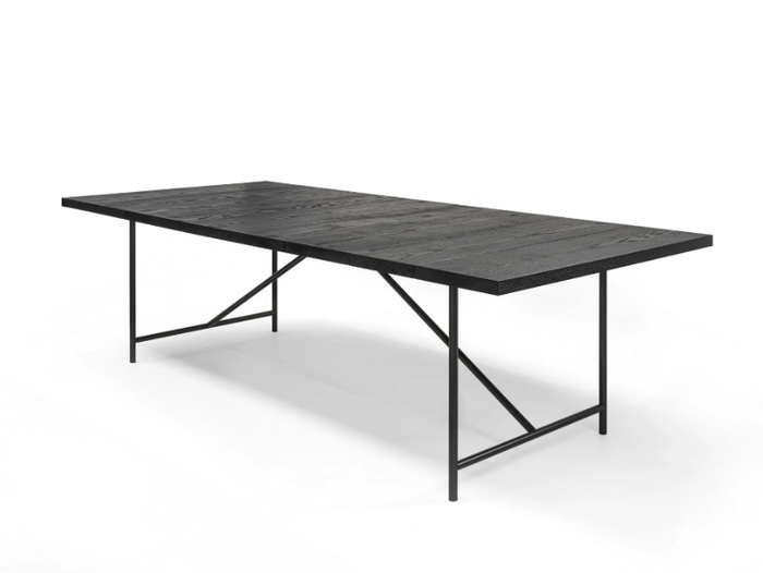 NERVI - Rectangular table with solid wood top _ Riva 1920